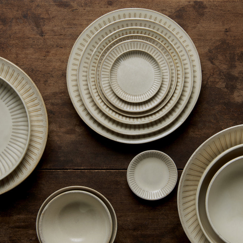 Premium Deep Bowl – Beige Ridged Alabaster Glaze 15.5cm, 800ml