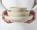 Premium Ceramic Ramekin Bowl – Cream Ridged Alabaster Glaze 10.5cm, 160ml