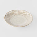 Premium Tapas Plate – Beige Ridged Alabaster Glaze 16.5cm