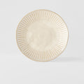 Premium Ceramic Plate – Cream Ridged Alabaster Glaze 25cm
