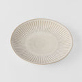 Premium Dinner Plate – Beige Ridged Alabaster Glaze 23cm