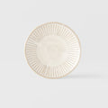 Premium Large Sauce Dish – Beige Ridged Alabaster Glaze 12cm, 40ml