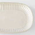Premium Oval Plate – Beige Ridged Alabaster Glaze 18.7cm