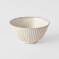 Premium Ceramic Rice Bowl – Cream Ridged Alabaster Glaze 12cm, 220ml