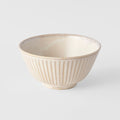 Premium Ceramic Rice Bowl – Cream Ridged Alabaster Glaze 12cm, 220ml