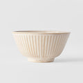 Premium Ceramic Rice Bowl – Cream Ridged Alabaster Glaze 12cm, 220ml
