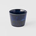 Premium 175ml Ridged Indigo Blue Glaze Soba Cup Dishwasher Microwave Safe