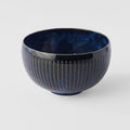Premium Ridged Rice Bowl – Dark Blue Indigo Blue Glaze 13.3cm, 300ml