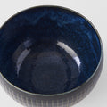 Premium Ridged Rice Bowl – Dark Blue Indigo Blue Glaze 13.3cm, 300ml