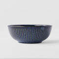 Premium Ridged Pasta Bowl – Dark Blue Indigo Blue Glaze 16cm, 450ml