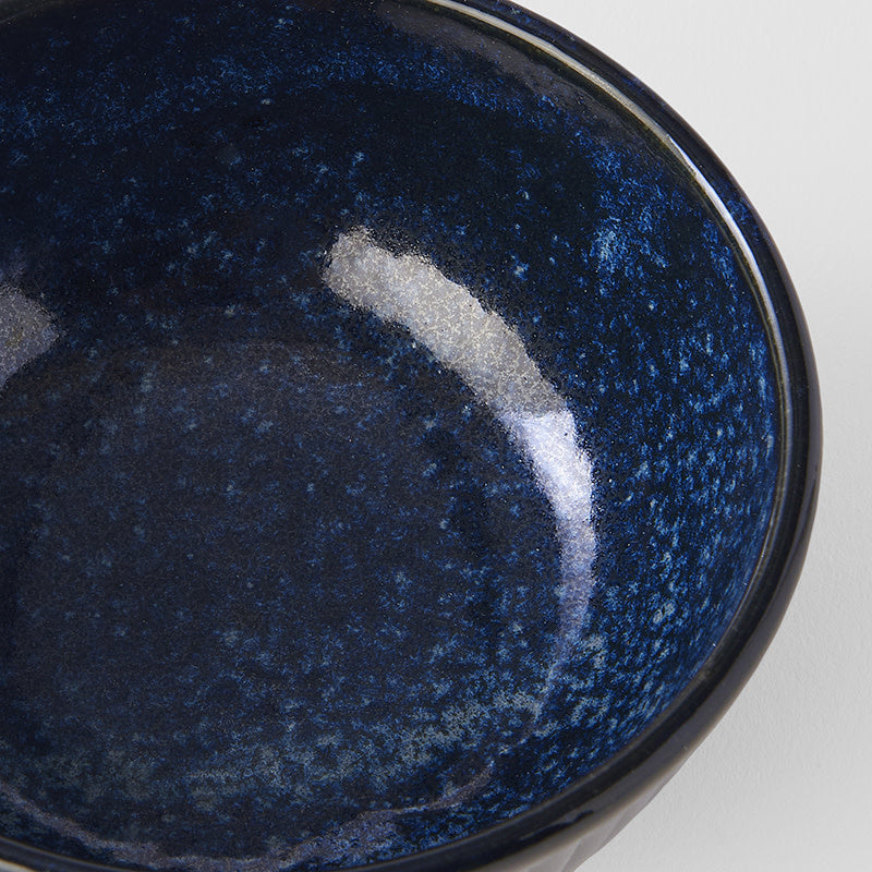 Premium 10.5cm Ridged Indigo Glaze Ceramic Ramekin Sauce Dish 160ml