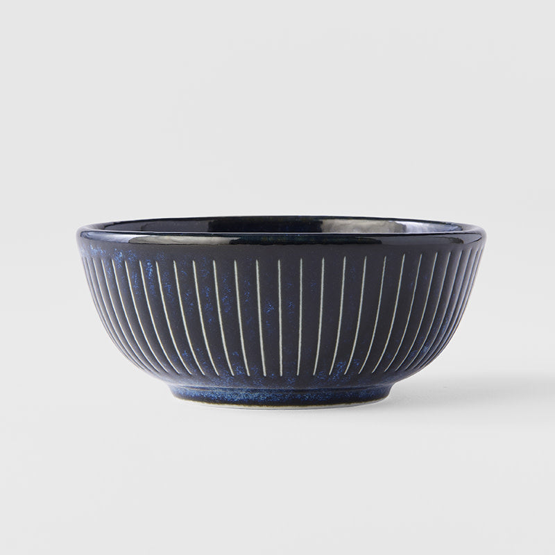 Premium 10.5cm Ridged Indigo Glaze Ceramic Ramekin Sauce Dish 160ml