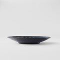 Premium 25cm Ridged Indigo Glaze Ceramic Dinner Plate Dishwasher Microwave Safe