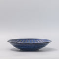 Premium Ceramic Bowl – Blue Ridged Indigo Glaze 25cm, 800ml