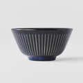 Premium Fluted Rice Bowl – Ridged Indigo Blue Glaze 12cm