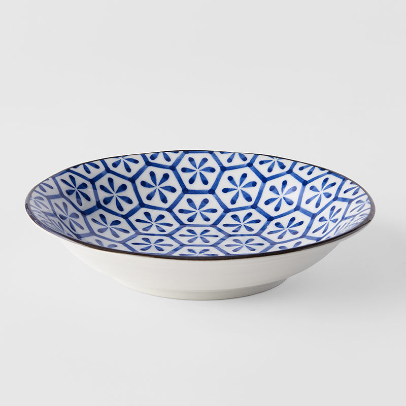 Premium 20.5cm Flower Design Ceramic Pasta Bowl 200ml Dishwasher Microwave Safe