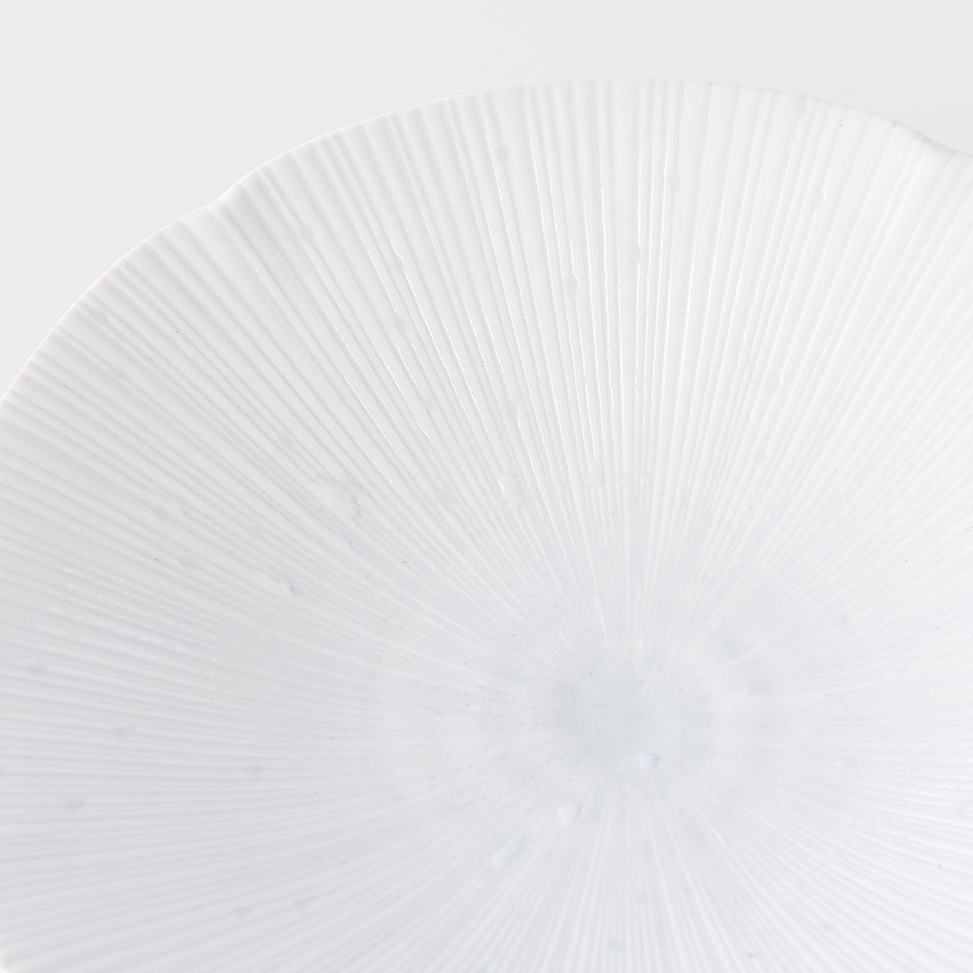 Premium 22.5cm Ice White Glaze Ceramic Pasta Bowl 350ml Dishwasher Microwave Safe