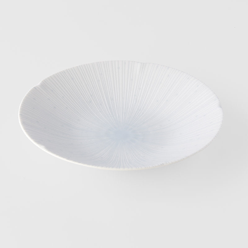 Premium 24.5cm Ice White Glaze Ceramic Pasta Bowl 550ml Dishwasher Microwave Safe