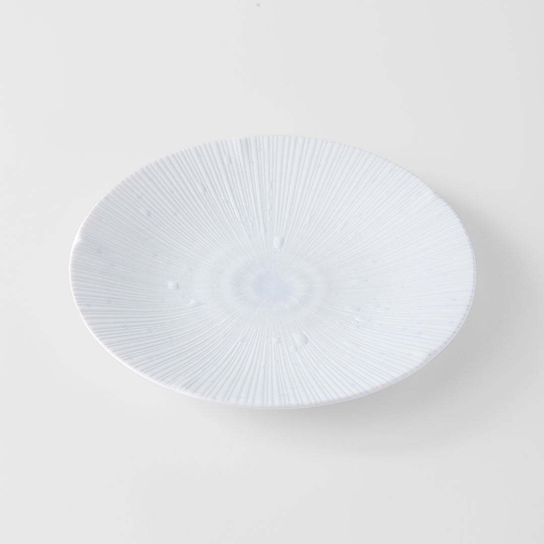 Premium 24.5cm Ice White Glaze Ceramic Dinner Plate Dishwasher Microwave Safe