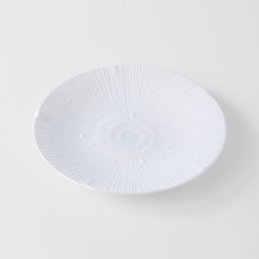 Premium 24.5cm Ice White Glaze Ceramic Dinner Plate Dishwasher Microwave Safe