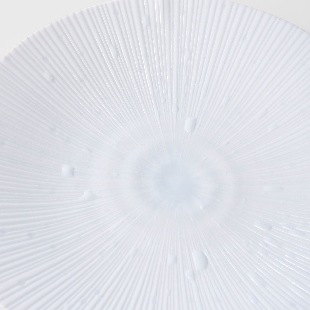Premium 24.5cm Ice White Glaze Ceramic Dinner Plate Dishwasher Microwave Safe