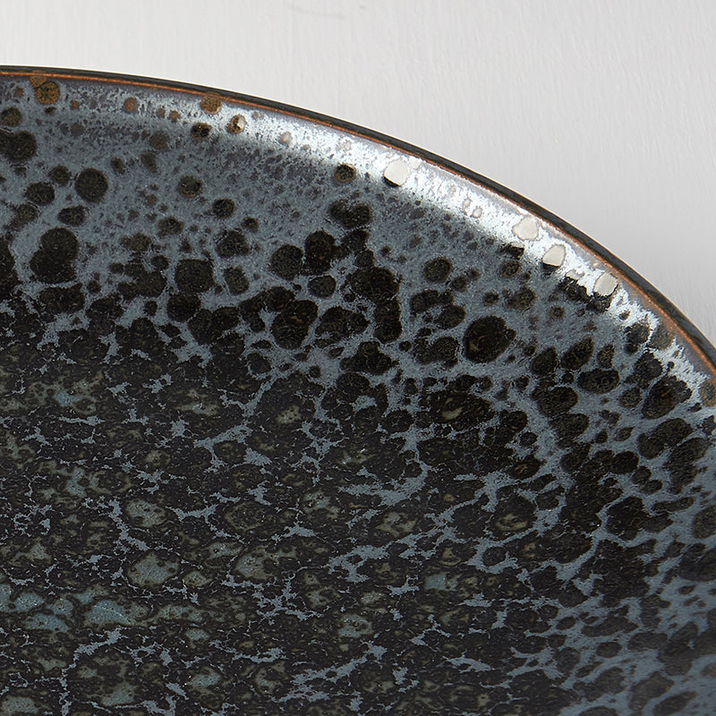 Premium 28.5cm Black Pearl Glaze Ceramic Dinner Plate Dishwasher Microwave Safe