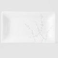 Premium 33cm White Blossom Glaze Rectangular Ceramic Platter Dishwasher Microwave Safe