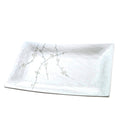 Premium 33cm White Blossom Glaze Rectangular Ceramic Platter Dishwasher Microwave Safe