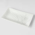 Premium 33cm White Blossom Glaze Rectangular Ceramic Platter Dishwasher Microwave Safe