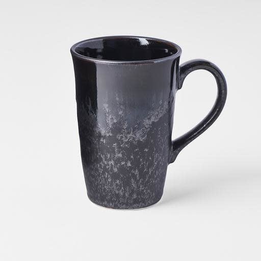 Premium 280ml Matte and Shiny Black Glaze Ceramic Mug with Handle