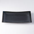 Premium 33cm Matt and Shiny Black Glaze Rectangular Ceramic Platter Dishwasher Microwave Safe