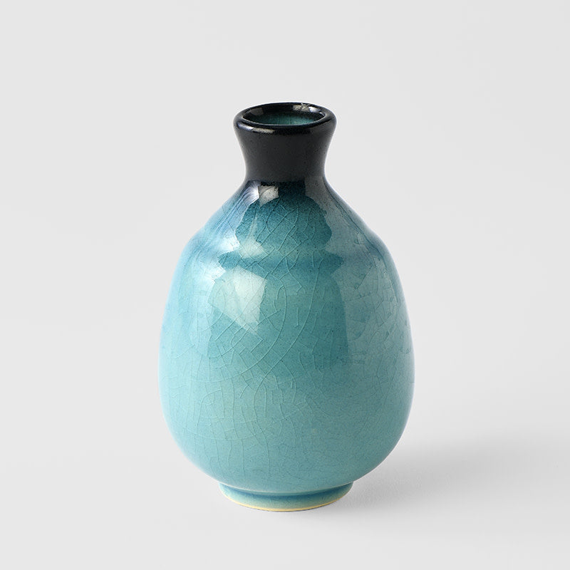 Premium Sake Jug – Ink & Turquoise Glaze 275ml, 8cm