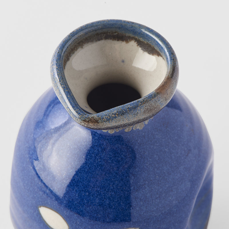 275ml Indigo Blue Glaze Sake Jug Japanese Ceramic Pourer Dishwasher Microwave Safe