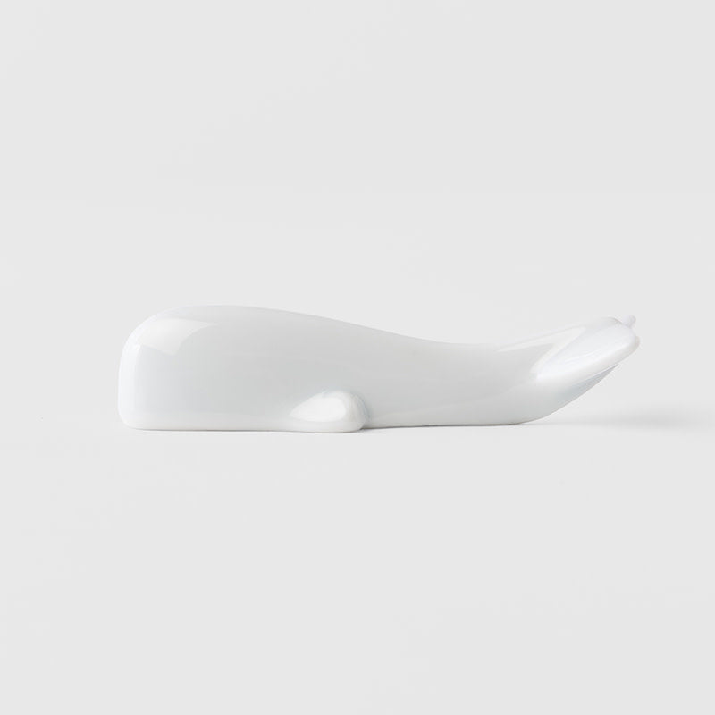 Premium Whale Chopstick Rest with Pure White Glaze