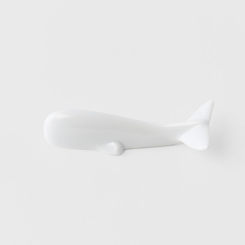 Premium Whale Chopstick Rest with Pure White Glaze