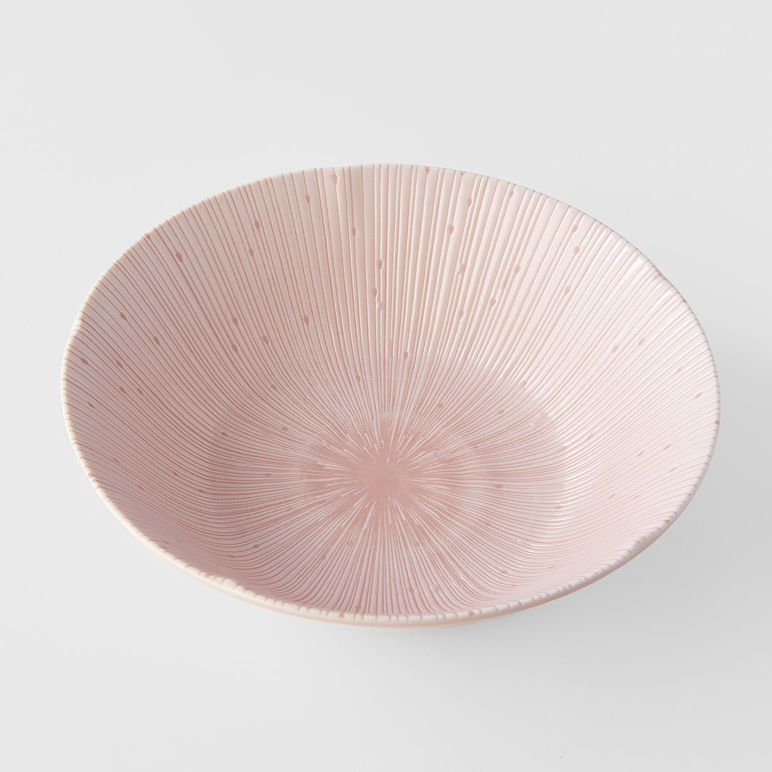 Premium 21cm Ice Pink Glaze Ceramic Bowl 800ml Dishwasher Microwave Safe