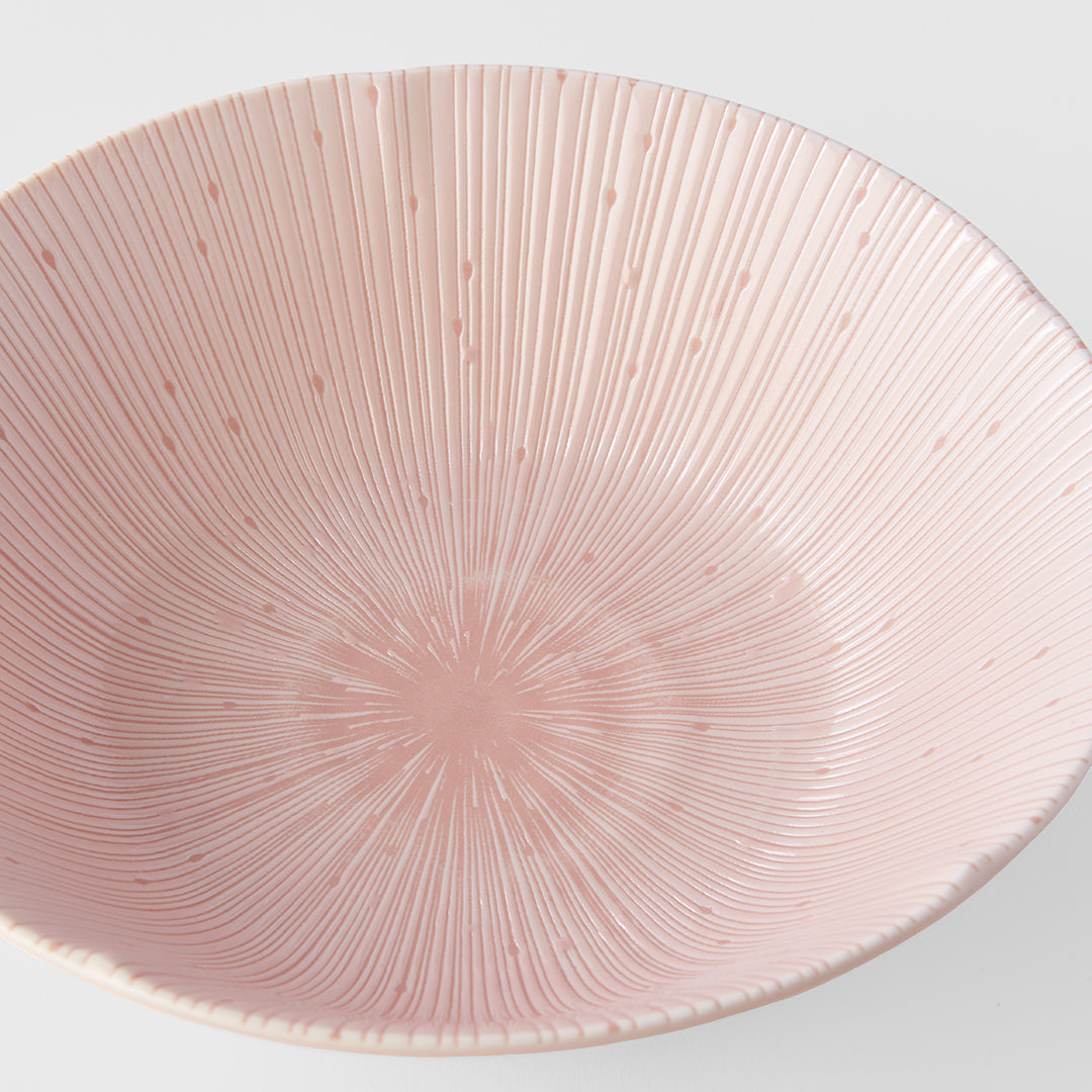 Premium 21cm Ice Pink Glaze Ceramic Bowl 800ml Dishwasher Microwave Safe