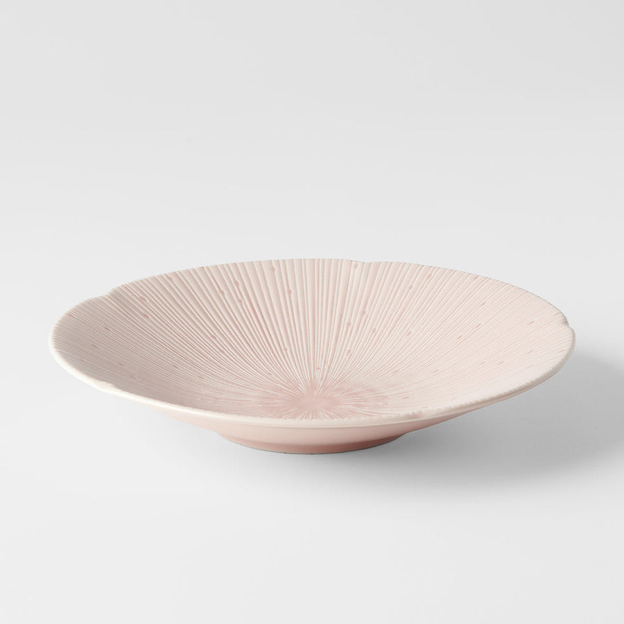 Premium 22.5cm Ice Pink Glaze Ceramic Pasta Bowl 350ml Dishwasher Microwave Safe