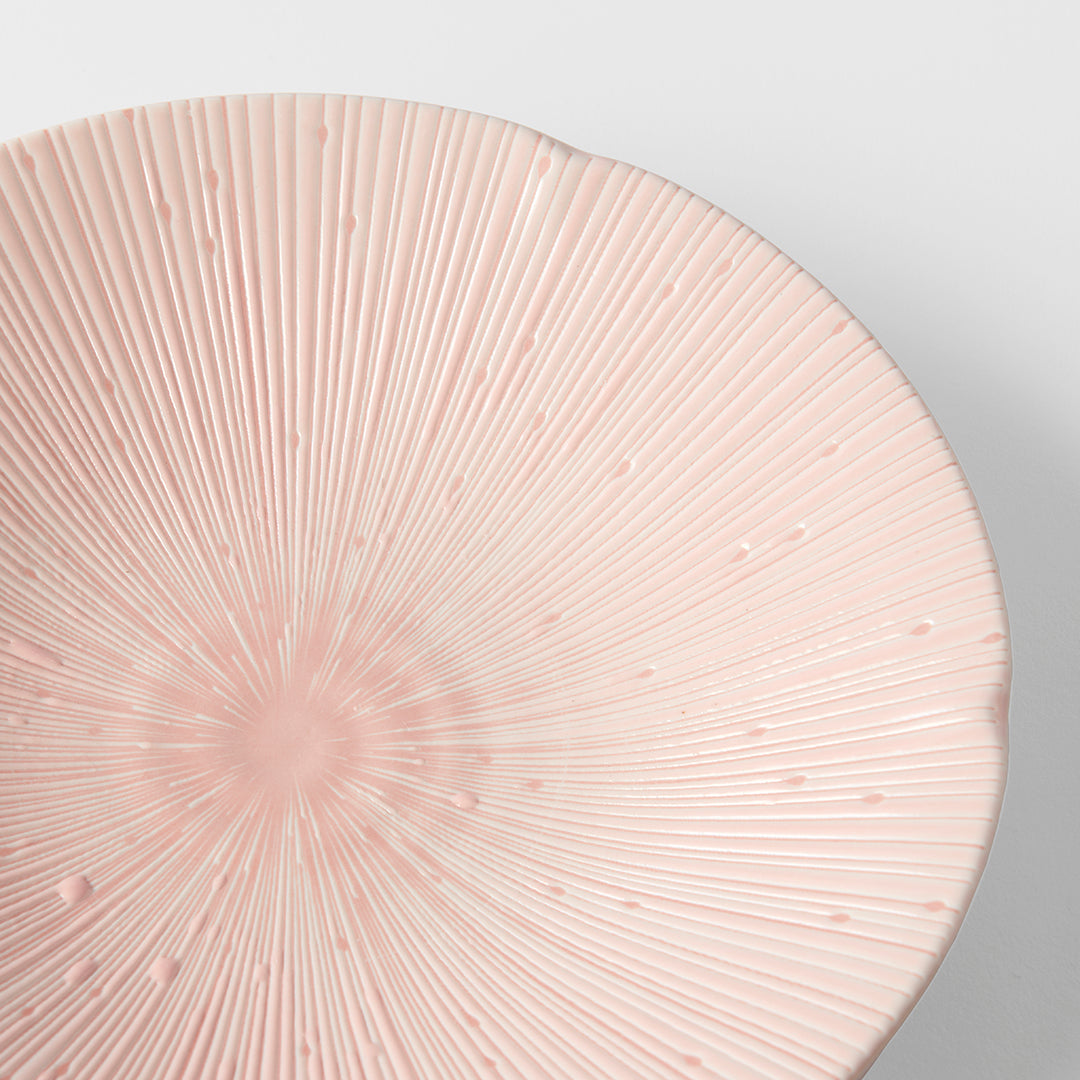Premium 22.5cm Ice Pink Glaze Ceramic Pasta Bowl 350ml Dishwasher Microwave Safe