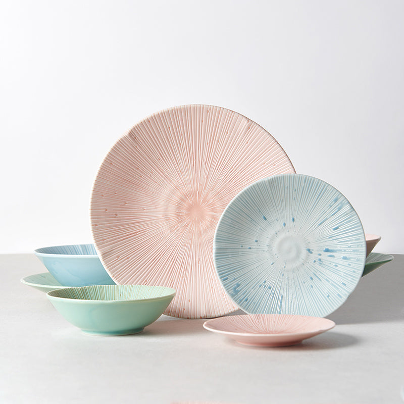Premium 24.5cm Ice Pink Glaze Ceramic Dinner Plate Dishwasher Microwave Safe