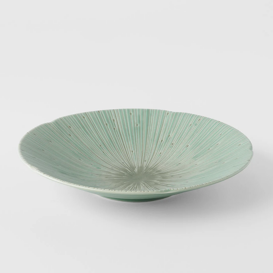 Premium 22.5cm Ice Green Glaze Ceramic Pasta Bowl 350ml Dishwasher Microwave Safe