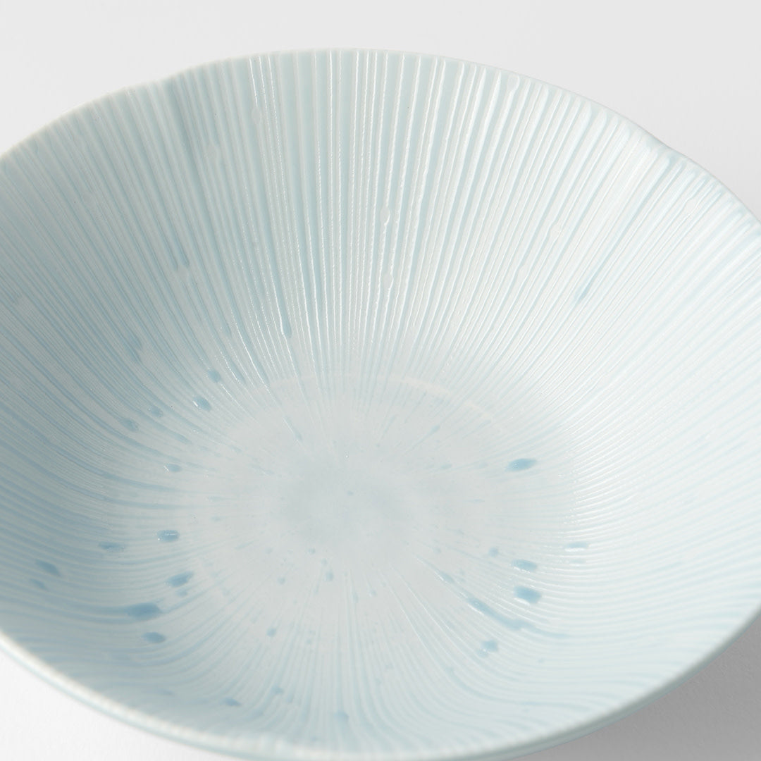 Premium 17cm Ice Blue Glaze Ceramic Bowl 350ml Dishwasher Microwave Safe