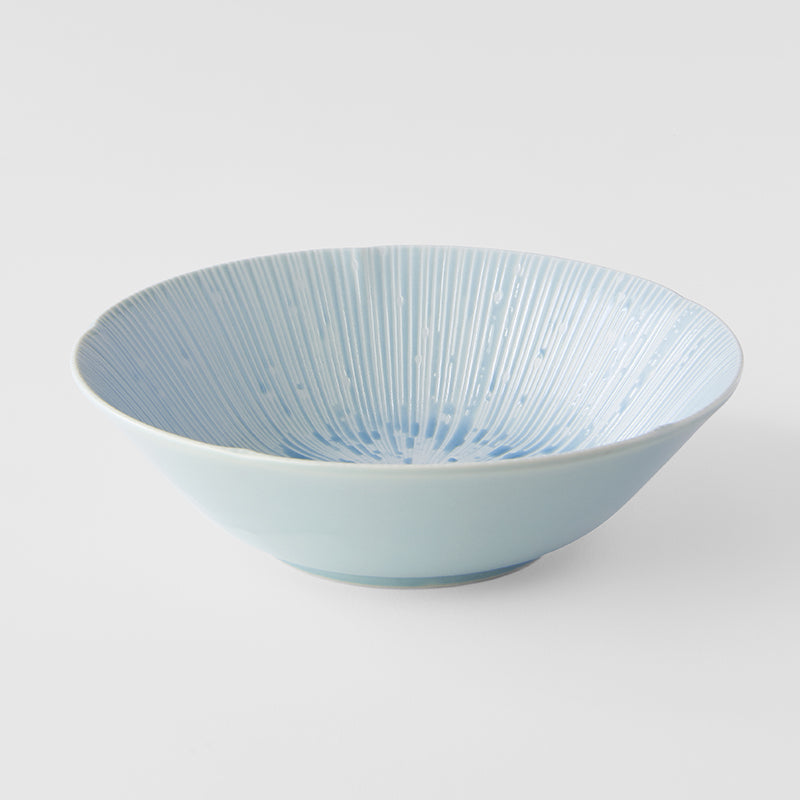Premium 21cm Ice Blue Glaze Ceramic Bowl 800ml Dishwasher Microwave Safe