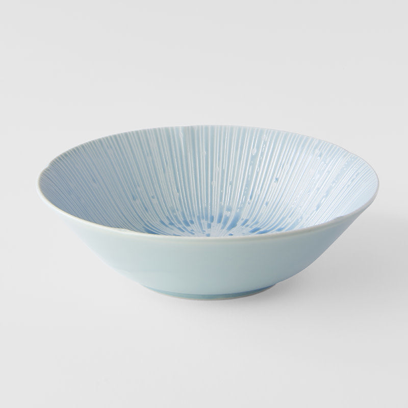 Premium 21cm Ice Blue Glaze Ceramic Bowl 800ml Dishwasher Microwave Safe
