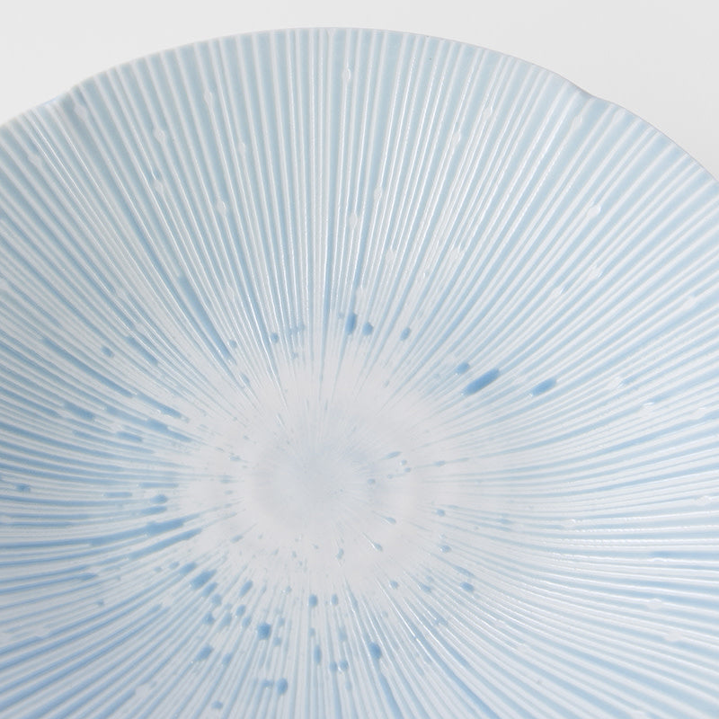 Premium 24.5cm Ice Blue Glaze Ceramic Pasta Bowl 550ml Dishwasher Microwave Safe