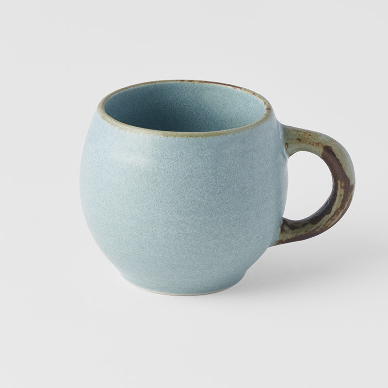 Premium 300ml Sky Blue Glaze Maru Ceramic Mug Dishwasher Microwave Safe