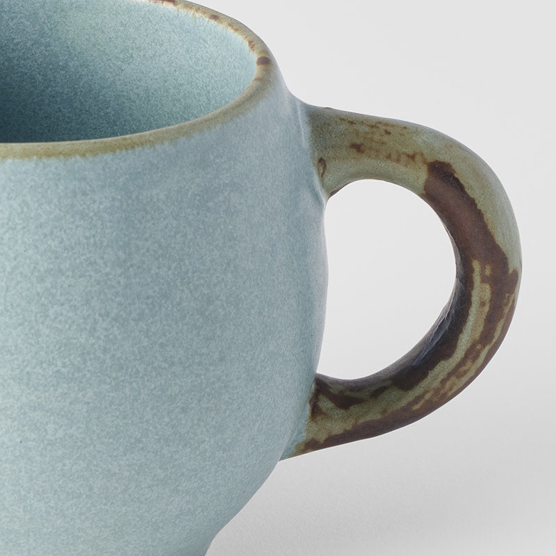 Premium 300ml Sky Blue Glaze Maru Ceramic Mug Dishwasher Microwave Safe