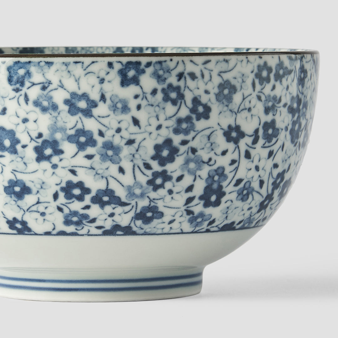 Premium 13cm Blue Daisy Glaze Ceramic Bowl 400ml Dishwasher Microwave Safe