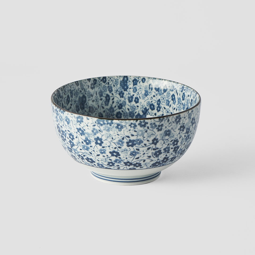Premium 13cm Blue Daisy Glaze Ceramic Bowl 400ml Dishwasher Microwave Safe