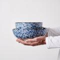 Premium 13cm Blue Daisy Glaze Ceramic Bowl 400ml Dishwasher Microwave Safe
